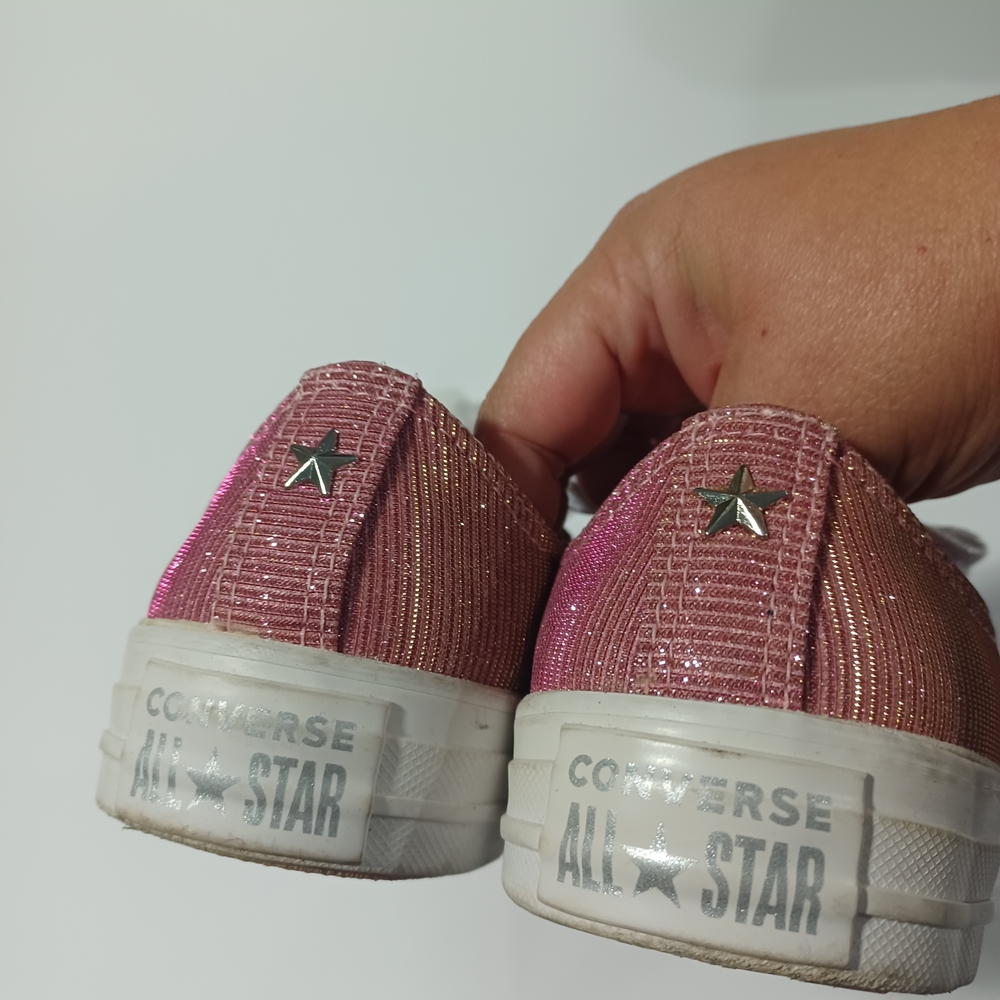 Sold- Pink Glitter Converse All Stars Sneakers - Picture 3 of 7